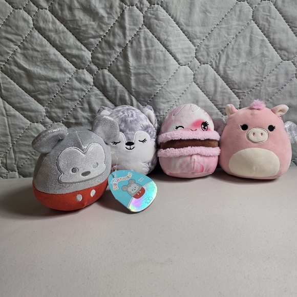Squishmallows Other - Squishmallows Plush Toy Collection - Gray, Pink, and White